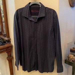 ROBERT GRAHAM Men Black Skull All Over Print Tailored Fit Button Shirt Size 2XL